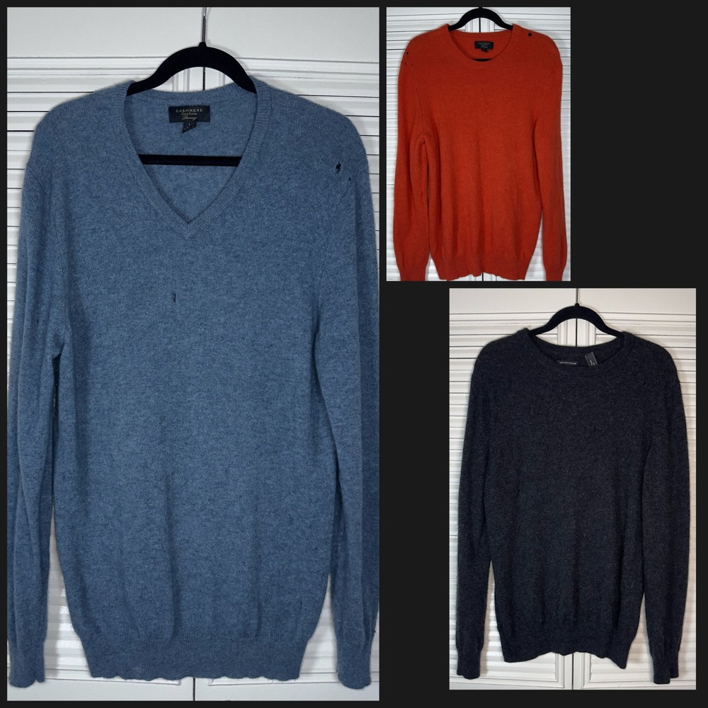 Crafters Lot Cashmere Lot‎ of 3 DAMAGED Sweaters Cutters For Crafts Upcycling